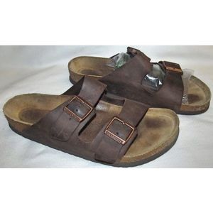 Birkenstock Brown Leather Arizona Slide Sandals Shoes Mens Size 11 11.5